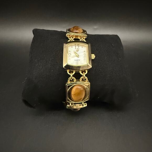 Brighton Tiger’s Eye Gold Quartz Wristwatch Watch Mother Of Pearl Dial BTV015TIG main image 12